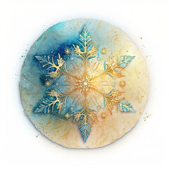 watercolor snowflake, Generative AI
