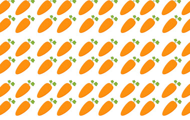 Seamless pattern with cartoon carrots on a white background