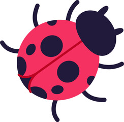 Fototapeta na wymiar Cute cartoon ladybug beetle flat icon