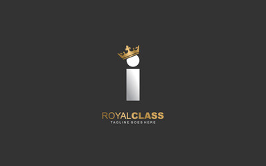 I logo king and crown company. letter template vector illustration for your brand.