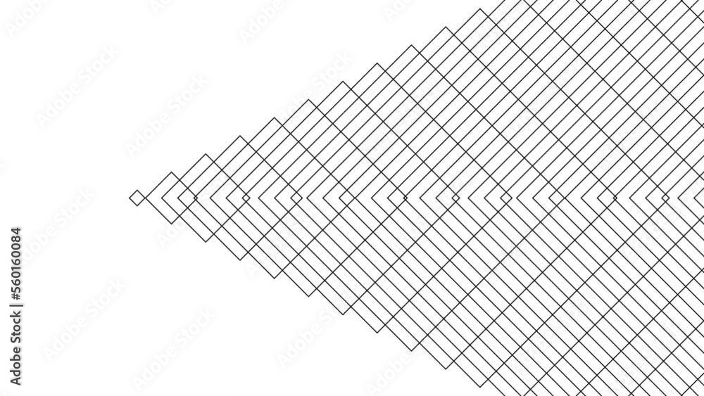 Poster squares pulse moving to right geometric on white background loop. quadratic radio waves endless crea