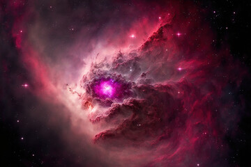 Abstract cosmos, space nebula as a background or wallpaper. AI