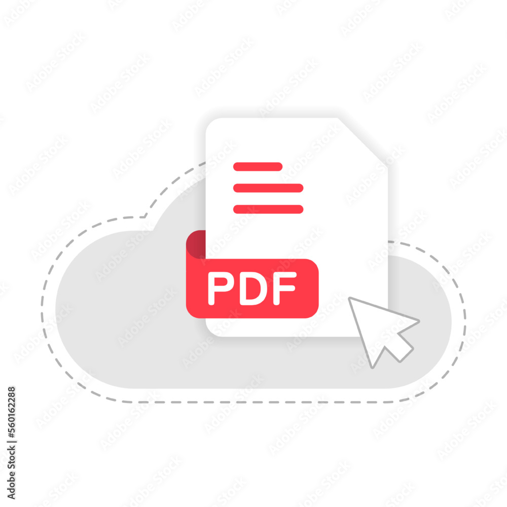 Poster upload document with pdf format file concept illustration flat design vector eps10. modern graphic e
