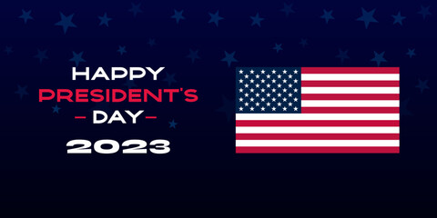 Happy Presidents Day 2023 Background with USA Flag
