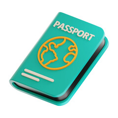 Premium  Tourism passport icon 3d rendering on isolated background