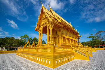 Temple gold color beautiful art  architectur in Thailand