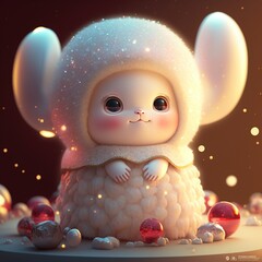 The Cute Baby rabbit.Generative AI