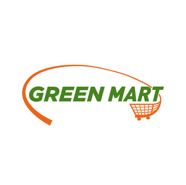 Green Mart typography vector icon. Green mart monogram.