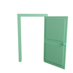 open green door 3d render