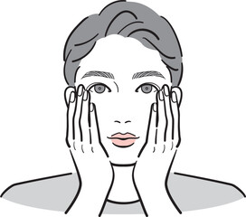 スキンケアをしている若い男性