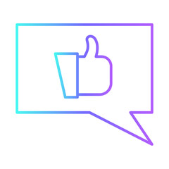 Obraz premium Good review Feedback Icons with purple blue outline style. Thin line icon related to feedback, rating, testimonials, quick response, satisfaction and more. Simple web icon. Vector illustration