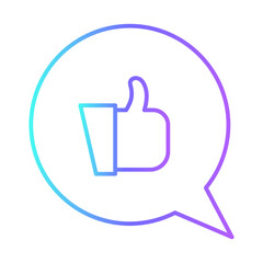 Like Feedback Icons with purple blue outline style. Thin line icon related to feedback, rating, testimonials, quick response, satisfaction and more. Simple web icon. Vector illustration