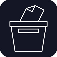 Ballot box Feedback Icons with black filled outline style. Thin line icon related to feedback, rating, testimonials, quick response, satisfaction and more. Simple web icon. Vector illustration