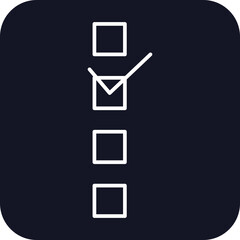 Checklist Feedback Icons with black filled outline style. Thin line icon related to feedback, rating, testimonials, quick response, satisfaction and more. Simple web icon. Vector illustration