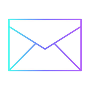 Mail Feedback Icons with purple blue outline style. Thin line icon related to feedback, rating, testimonials, quick response, satisfaction and more. Simple web icon. Vector illustration