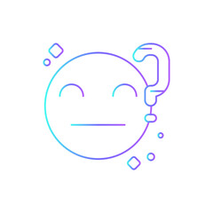 Confuse feedback Feedback Icons with purple blue outline style. Thin line icon related to feedback, rating, testimonials, quick response, satisfaction and more. Simple web icon. Vector illustration