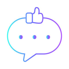 Good feedback Feedback Icons with purple blue outline style. Related to Feedback, Rating, Like, Dislike, Comment, Good Bad Sign, Yes No icons. Vector illustration