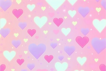 Fototapeta na wymiar Pastel background with hearts