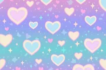Pastel background with hearts