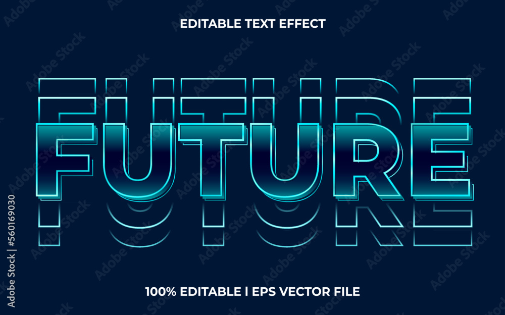 Poster future editable text effect, lettering typography font style, glitch 3d text for tittle
