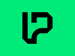 Professional corporate creative unique modern rounded letter p logo mark and visual identity
