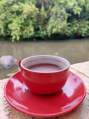 cup of tea on the table