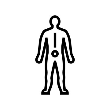 lower back pain body ache line icon vector. lower back pain body ache sign. isolated contour symbol black illustration