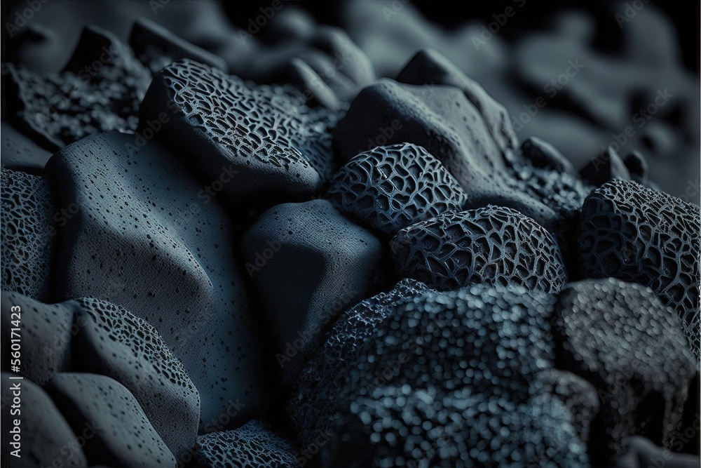 Poster a pile of rocks with a black background and a white border around them with a black border around th