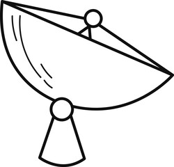 Satellite doodle linear icon Space exploration