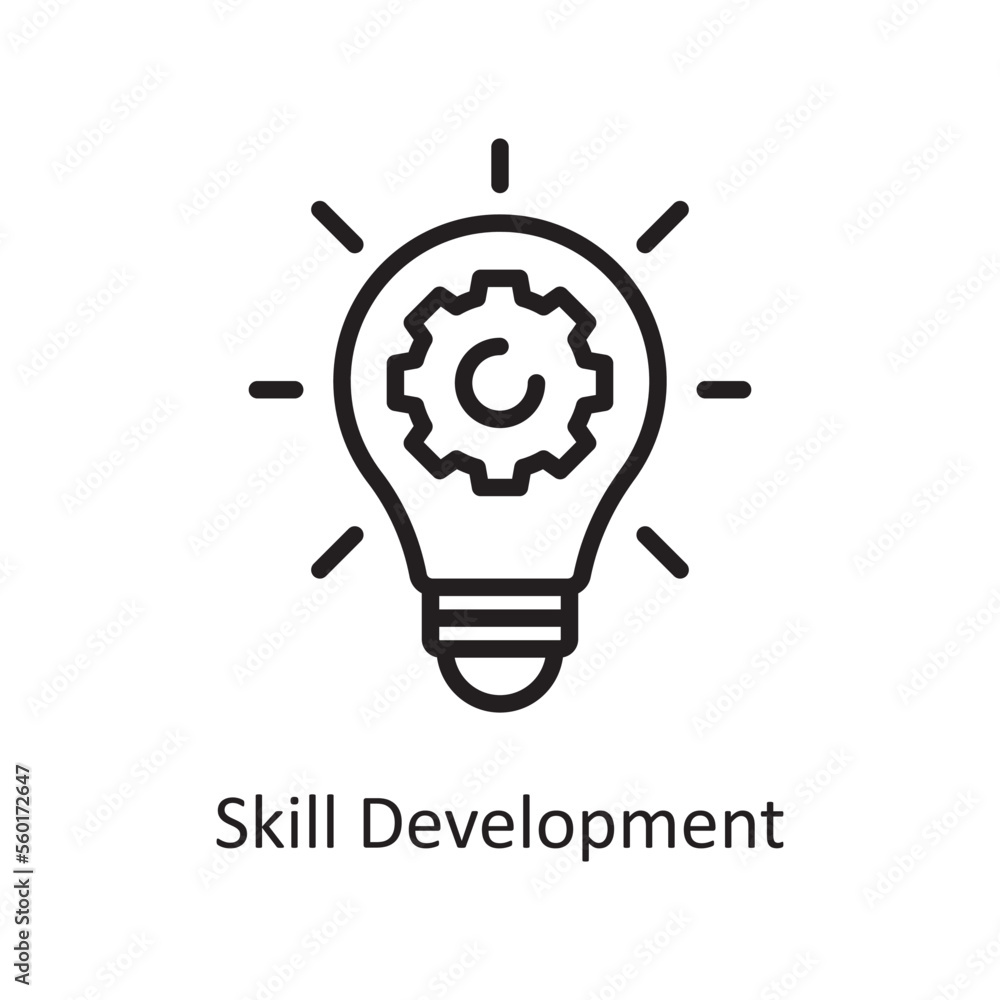 Poster skill development vector outline icon design illustration. product management symbol on white backgr