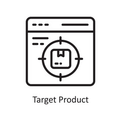 Target Product Vector Outline Icon Design illustration. Product Management Symbol on White background EPS 10 File