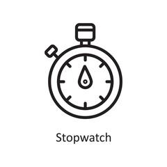 Stopwatch  Vector Outline Icon Design illustration. Product Management Symbol on White background EPS 10 File