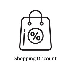 Shopping Discount Vector Outline Icon Design illustration. Product Management Symbol on White background EPS 10 File