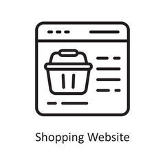 Shopping Website Vector Outline Icon Design illustration. Product Management Symbol on White background EPS 10 File
