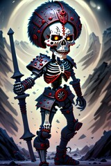 Leach necromancer skeleton warlock character. Generative AI