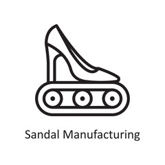 Sandal Manufacturing Vector Outline Icon Design illustration. Product Management Symbol on White background EPS 10 File