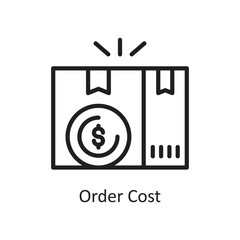Order Cost Vector Outline Icon Design illustration. Product Management Symbol on White background EPS 10 File
