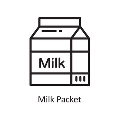 Milk Packet Vector Outline Icon Design illustration. Product Management Symbol on White background EPS 10 File