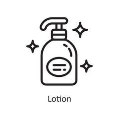 Lotion Vector Outline Icon Design illustration. Product Management Symbol on White background EPS 10 File