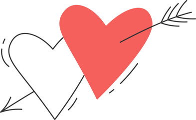 Love line art Contemporary design Hearts with arrow