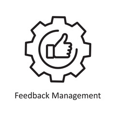Feedback Management Vector Outline Icon Design illustration. Product Management Symbol on White background EPS 10 File