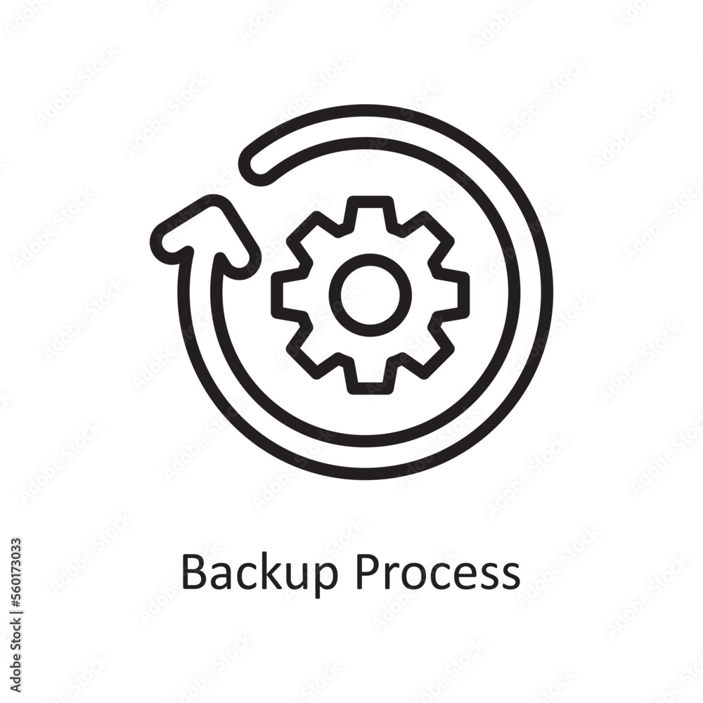 Poster backup process vector outline icon design illustration. product management symbol on white backgroun