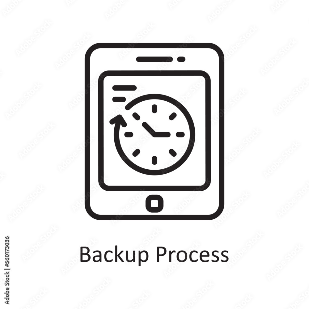 Poster backup process vector outline icon design illustration. product management symbol on white backgroun