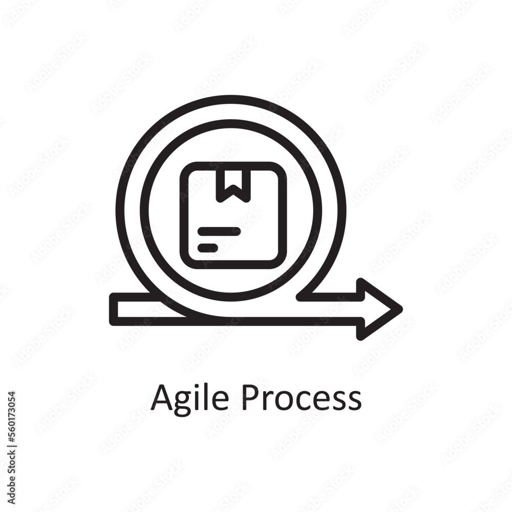 Poster agile process vector outline icon design illustration. product management symbol on white background