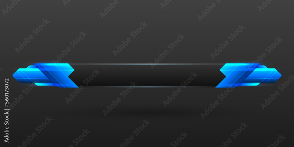 Poster game gui lower third title button with blue neon effect