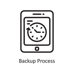 Backup Process Vector Outline Icon Design illustration. Product Management Symbol on White background EPS 10 File