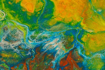 Obraz na płótnie Canvas Color paint- acrylic fluid art. Exotic marble texture- abstract background