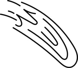 Meteorite fall doodle linear icon