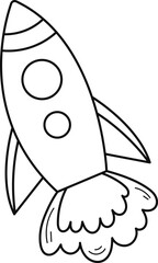 Spaceship linear icon Space exploration