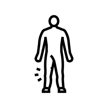 leg pain body ache line icon vector. leg pain body ache sign. isolated contour symbol black illustration